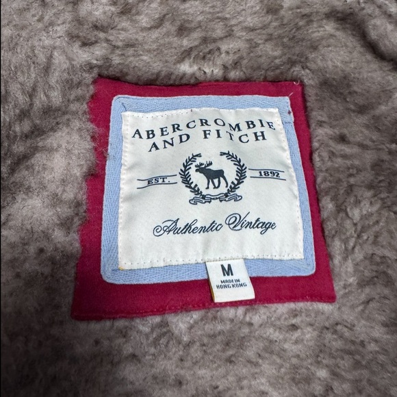 Abercrombie & Fitch Y2K Vintage Faux-Fur Trim Red Zip Hoodie - Picture 4 of 4